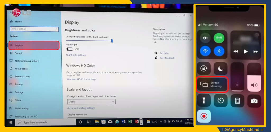 خانه 32 اتصال صفحه نمایش لپ تاپ و موبایل به تلویزیون ال جی